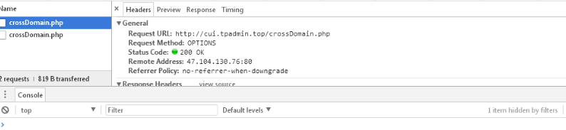 非简单请求跨域访问