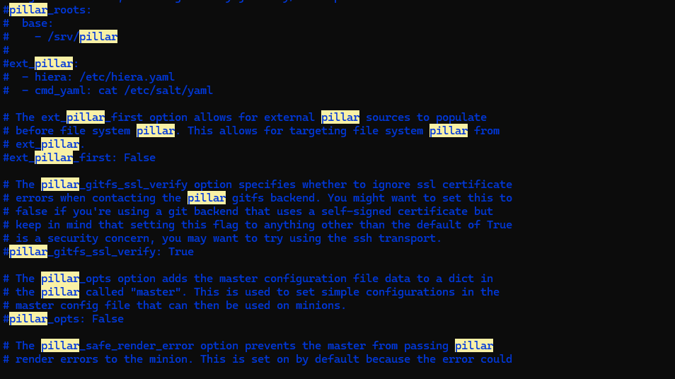master中的Pillar配置根目录项